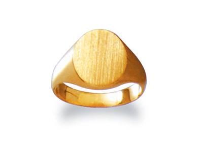 Massiver, Gedrehter Siegelring, Platte 13 X 11 Mm, 18k Gelbgold. Ref. 24, Ringgröe 56