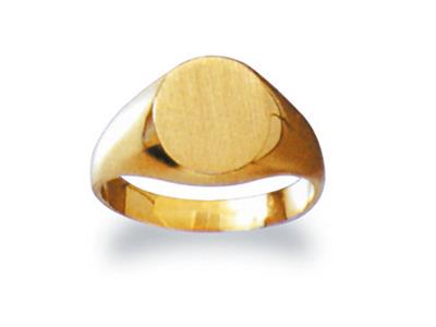 Massiver Fingergedrehter Siegelring, Platte 11 X 9 Mm, 18k Gelbgold. Ref. 26, Ringgröe 47