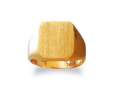 Chevaliere Massive 31 Tournee Or Jaune 18 K Plateau 15 X 13 Mm, Taille 47