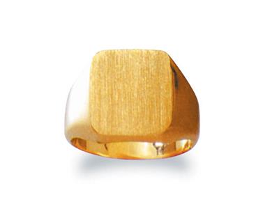 Chevaliere Massive 31 Tournee Or Jaune 18 K Plateau 15 X 13 Mm, Taille 56 - Standard Bild - 1