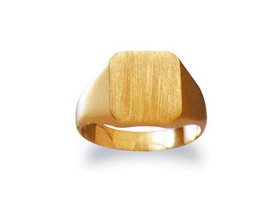 Massiver Siegelring Für Den Finger,platte 12 X 11 Mm, 18k Gelbgold. R Ef. 33, Ringgröße 57 - Standard Bild - 1