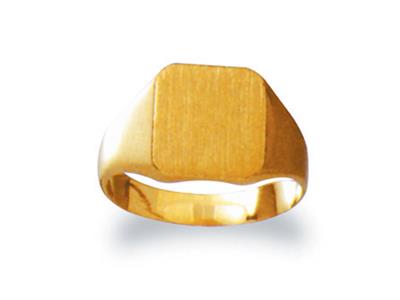 Chevaliere Massive 34 Tournee Or Jaune 18 K Plateau 11 X 10 Mm, Taille 49