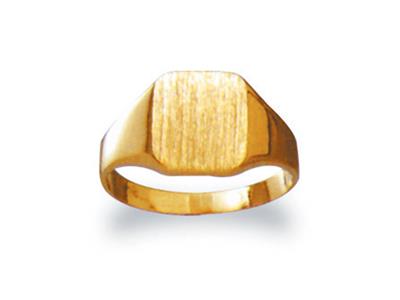 Chevaliere Massive 35 Tournee Or Jaune 18 K Plateau 10 X 9 Mm, Taille 47