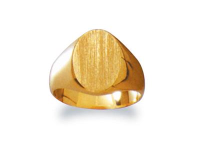 Chevaliere Massive 49 Tournee Or Jaune 18 K Plateau 14,5 X 10,5 Mm, Doigt 44 - Standard Bild - 1