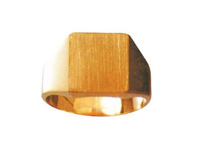Chevaliere Massive 423/8 Tournee Or Jaune 18k Pour Armoiries 11,5 X 10,5mm Doigt 43 - Standard Bild - 1