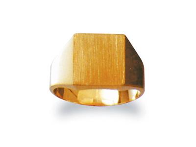 Chevaliere Massive 423/8 Tournee Or Jaune 18k Pour Armoiries 11,5 X 10,5mm, Taille 56 - Standard Bild - 1