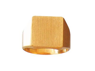 Massiver, Um Den Ringgröe Gedrehter Ritter, Platte 14 X 12 Mm, 18k Gelbgold. Ref. 42312, Ringgröe 62