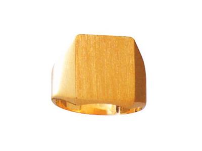 Massiver Gedrehter Finger, Platte 16 X 13,5 Mm, Gelbgold 18k.art.-nr. 42316, Ringgröe 54