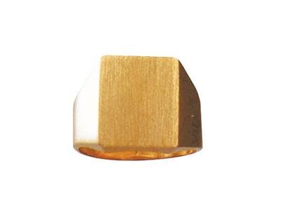 Massiver Siegelring Für Den Finger,platte 17,5 X 14,5 Mm, 18k Gelbgol D. Ref. 423/20, Ringgröße 57 - Standard Bild - 1