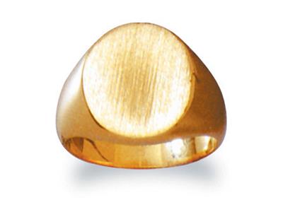 Massiver Siegelring Gedrehter Finger, Platte 17 X 14,5 Mm, Gelbgold 18k. Ref. 40/20, Ringgröße 57 - Standard Bild - 1
