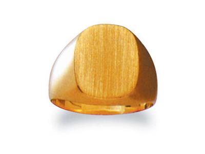 Massiver Siegelring, Gedrehter Ring, Platte 15 X 12 Mm, 18k Gelbgold. Ref. 4062, Ringgröße 57 - Standard Bild - 1