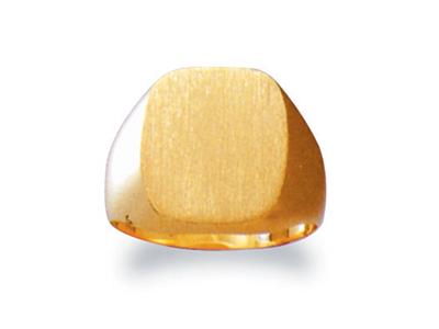 Massiver, Gedrehter Siegelring, Platte 16,5 X 13,5 Mm, 18k Gelbgold. Ref. 4063, Ringgröe 63