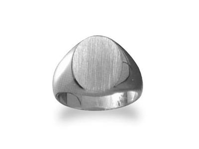 Massiver Siegelring, Fingergedreht,platte 15 X 13 Mm, Palladium Weißg Old 12. Ref. 22, Ringgröße 57 - Standard Bild - 1