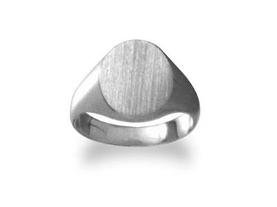 Massiver Siegelring Fingerring, Platte 13 X 11 Mm, Palladium 12 Weißgold. Ref. 24, Ringgröße 57 - Standard Bild - 1