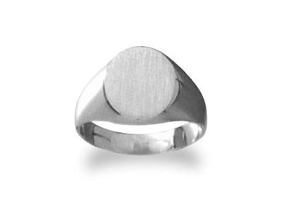 Massiver Siegelring Mit Gedrehtem Ring, Platte 12 X 10 Mm, Graugold Pd12. Ref. 25, Finger 46 - Standard Bild - 1
