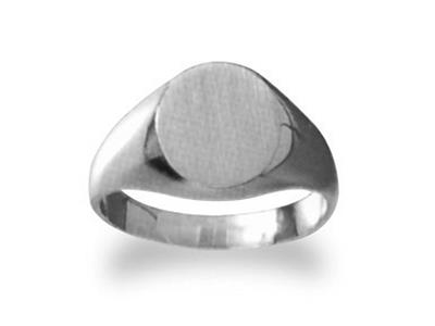 Massiver Siegelring Mit Gedrehtem Ring, Platte 11 X 9 Mm, Graugold Pd 12. Ref. 26, Finger 72 - Standard Bild - 1