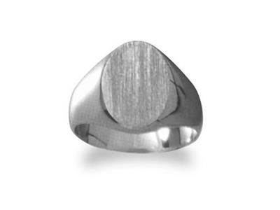 Massiver Siegelring Mit Gedrehtem Ring, Platte 14,5 X 10,5 Mm, Graugold Pd 12. Ref. 49, Finger 67 - Standard Bild - 1