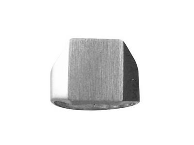 Massiver Ritter Mit Fingertour, Plateau 17,5 X 14,5 Mm, Weissgold 18kpd 12. Ref. 423/20, Finger 55 - Standard Bild - 1