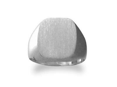 Chevaliere Massive 4063 Tournee Or Gris 18k Pd 12 Pour Armoiries 17 X 13,5mm Doigt 43