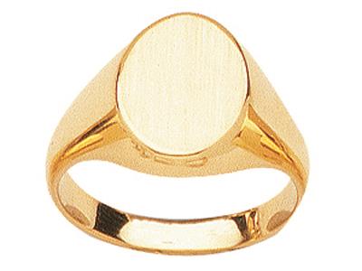 Massiver Ovaler Siegelring 14 X 10,5mm, 18k Gelbgold. Ref. 08676