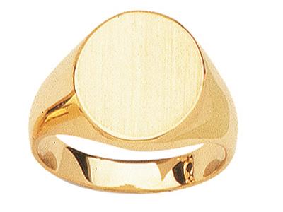 Massiver Ovaler Siegelring 16,5 X 15mm, 18k Gelbgold. Ref. 08678