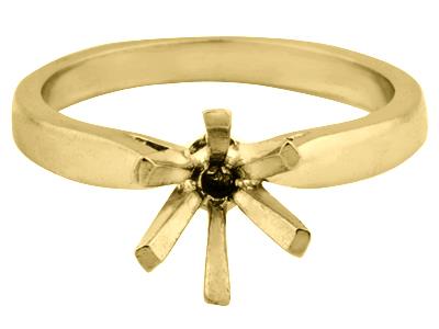 Solitär Mit 6 Krappen Für Einen 5 MM Großen Stein, 18k Gelbgold. Ref. 26003 - Standard Bild - 2