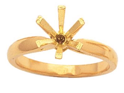 Solitär Mit 6 Krappen Für Einen 5 MM Groen Stein, 18k Gelbgold. Ref. 26003