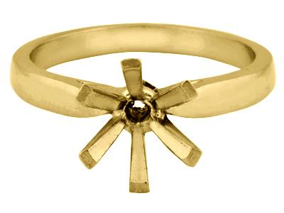 Solitär Mit 6 Krappen Für Einen 5,5mm Großen Stein, 18k Gelbgold. Ref . 26004 - Standard Bild - 2