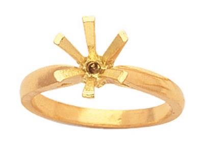 Solitär Mit 6 Krappen Für Einen 5,5mm Groen Stein, 18k Gelbgold. Ref . 26004