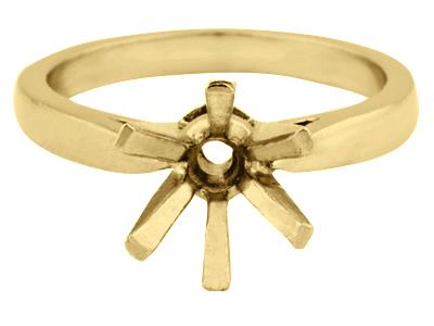 Solitär Mit 6 Krappen Für 6,5 MM Große Steine, 18k Gelbgold. Ref. 26006 - Standard Bild - 2