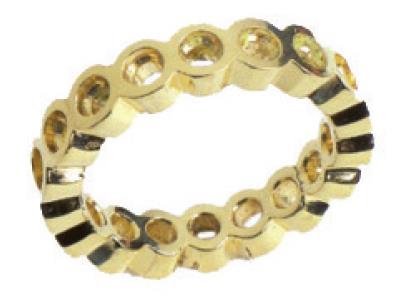 Trauring In Geschlossener Fassung 1reihe, 18k Gelbgold. Ref. 480 - Standard Bild - 2