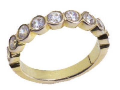 Trauring In Geschlossener Fassung 1reihe, 18k Gelbgold. Ref. 480