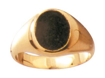 Massiver Gebohrter Ring Ohne Onyx 10 X 8 Mm, 18k Gelbgold. Ref. 25