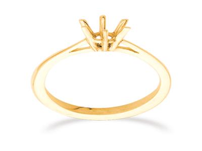 Solitär Mit 6 Krappen Für 7 MM Große Steine, 18k Gelbgold Ref. Solo 6 - Standard Bild - 2