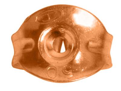 Glatter Belgischer Ohrring-verschluss 18k Rotgold. Ref. 07406-bis, Das Paar - Standard Bild - 2