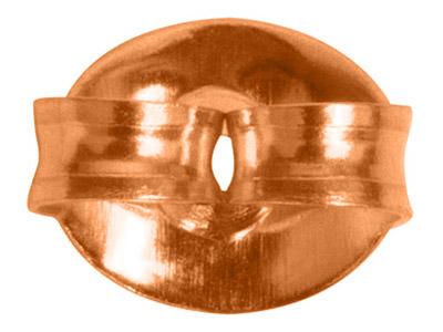 Glatter Belgischer Ohrring-verschluss 18k Rotgold. Ref. 07406-bis, Das Paar - Standard Bild - 3