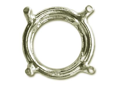 Fassung 4 Zinken Für Runden Stein Von 4,6 Mm, 18k Weissgold Pd 6. Ref.01506 - Standard Bild - 2