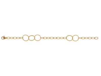 Armband Mit Abwechselnden Kreisenkleinen Maschen, 19 Cm, 18k Gelbgold