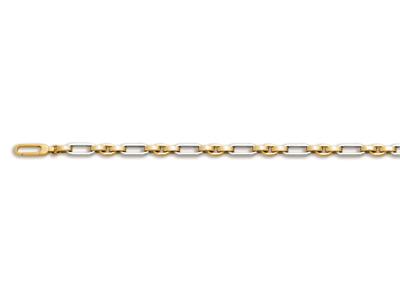 Armband Mit Alternierenden Maschen 5 Mm, 21 Cm, 18k Bicolor-gold. Ref. 3292