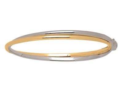 Armband Jonc Croisé 2 Fils 5,50 Mm, 58 Mm, Bicolor Gold 18k