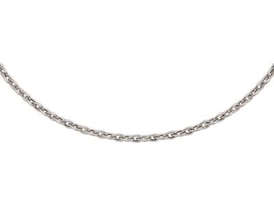 Halskette Aus Birnengeflecht 7,5 Mm, 45 Cm, 925er Silber, Rhodiniert
