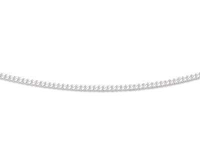 Gourmetkette, Beidseitig Diamantbeschichtet, 1,3 Mm, 42-45 Cm, 925er Silber, Rhodiniert