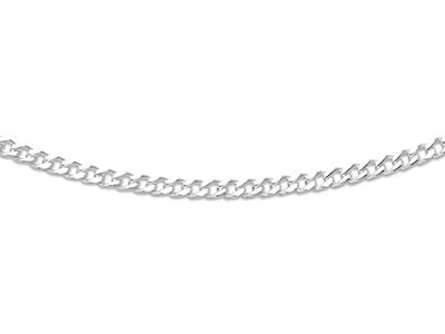 Gourmetkette Mit 4-seitigem Diamant 4,15 Mm, 55 Cm, 925er Silber, Rhodiniert