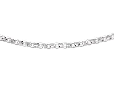 Kette Aus Jaseron-maschen 2,3 Mm, 42-45 Cm, 925er Silber, Rhodiniert