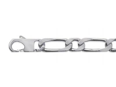 Armband Mit Alternierenden Maschen 1/1, 8 Mm, 21 Cm, 925er Silber, Rhodiniert - Standard Bild - 2