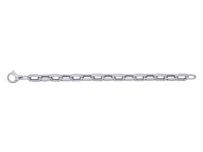 Armband Forçat Mesh Verlängert 8 Mm, 19,5 Cm, 925er Silber, Rhodiniert - Standard Bild - 2