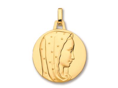 Medaille Jungfrau Mit Schleier, 18k Gelbgold