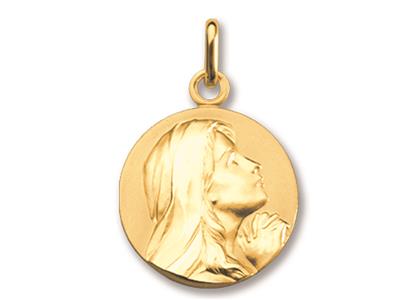 Medaille Betende Jungfrau, 18k Gelbgold