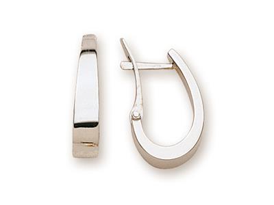 Kreolen Flacher Quadratischer Draht18 Mm, Weissgold 18k