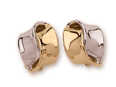 18 MM Mode-ohrringe, 18k Bicolor Gold